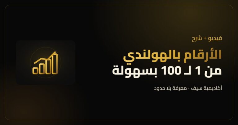 الأرقام بالهولندي من 1 لـ 100