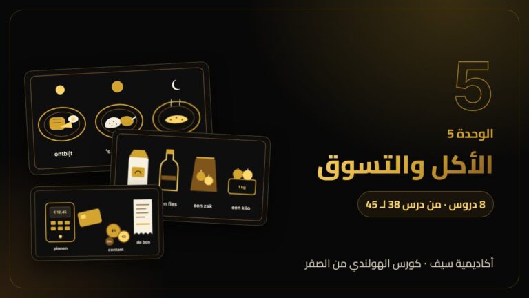 الوحدة 5: الأكل والتسوق — كورس اللغة الهولندية من الصفر
