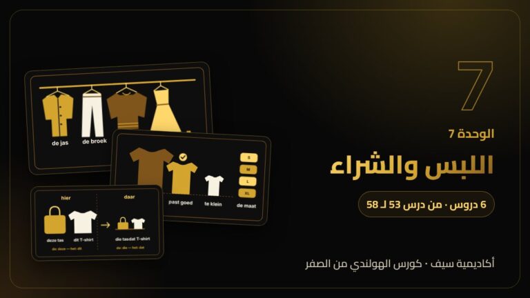 الوحدة 7: اللبس والشراء — كورس اللغة الهولندية من الصفر